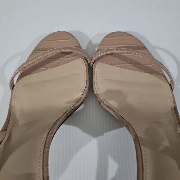 NEW Sam Edelman Doran Strappy Sandal Stiletto Heel Tan Croc Womens 9.5 - Picture 10 of 13